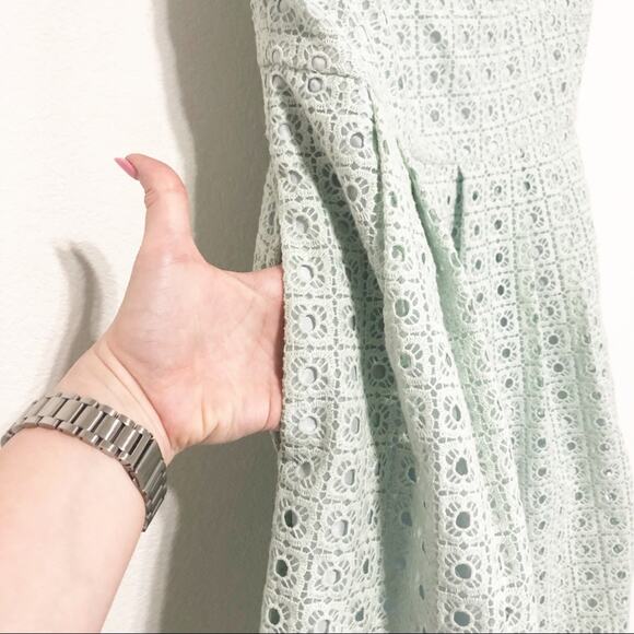 J. Crew Dusty Seaglass Hayley Eyelet Strapless Dress - Picture 4 of 7